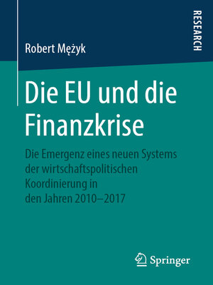 cover image of Die EU und die Finanzkrise